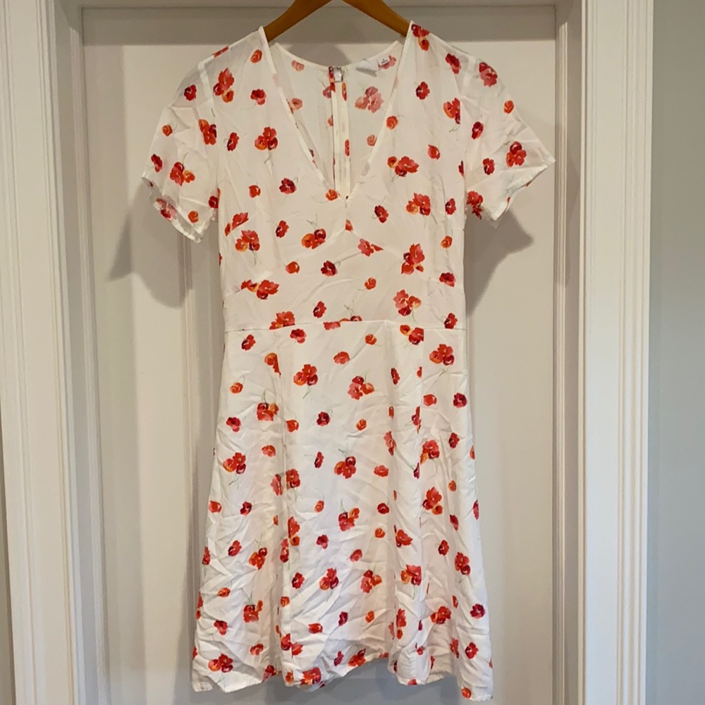 Floral a-line dress with poppies